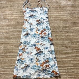 Free People Blue and Orange Floral Maxi Dress